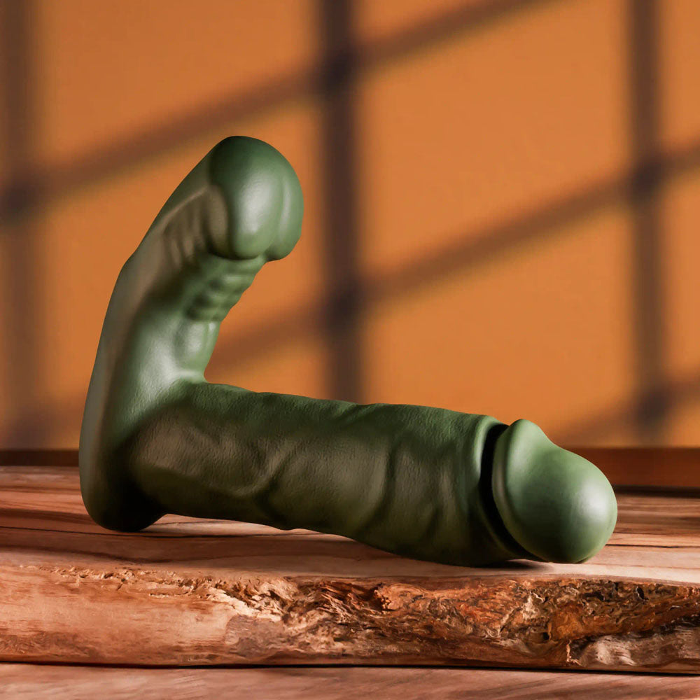 Gender X THE HUNK - Green 15.2 cm USB Rechargeable Thrusting Vibrator with Remote